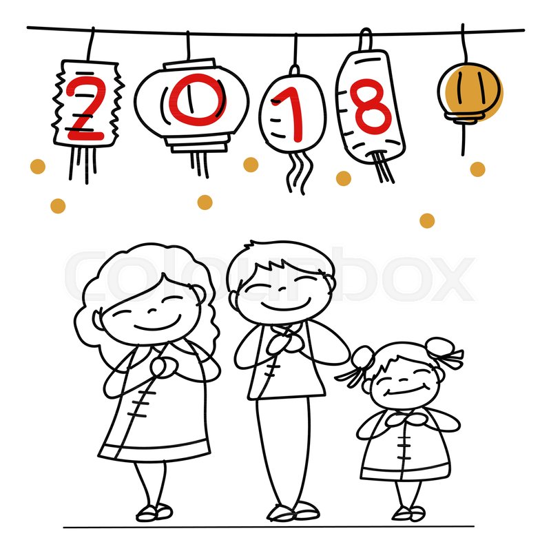 800x800 Hand Drawing Cartoon Character Chinese People Family And Kids