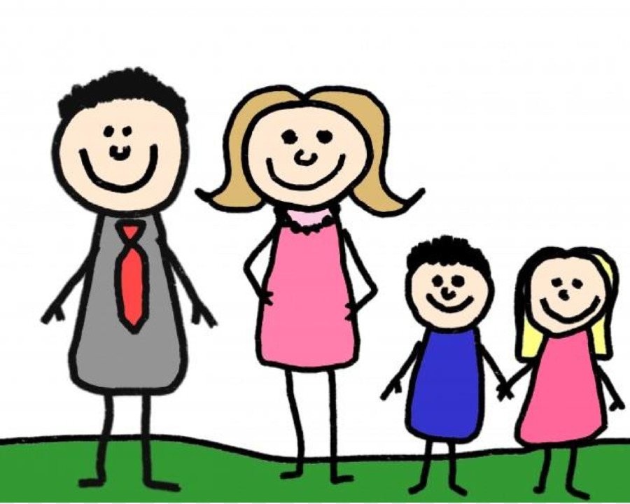 900x720 Stick Figure Family Drawing Clip Art