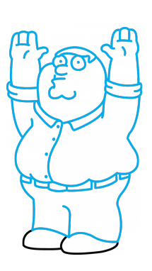 215x382 How To Draw Peter, Family Guy, Cartoons, Easy Step By Step Drawing