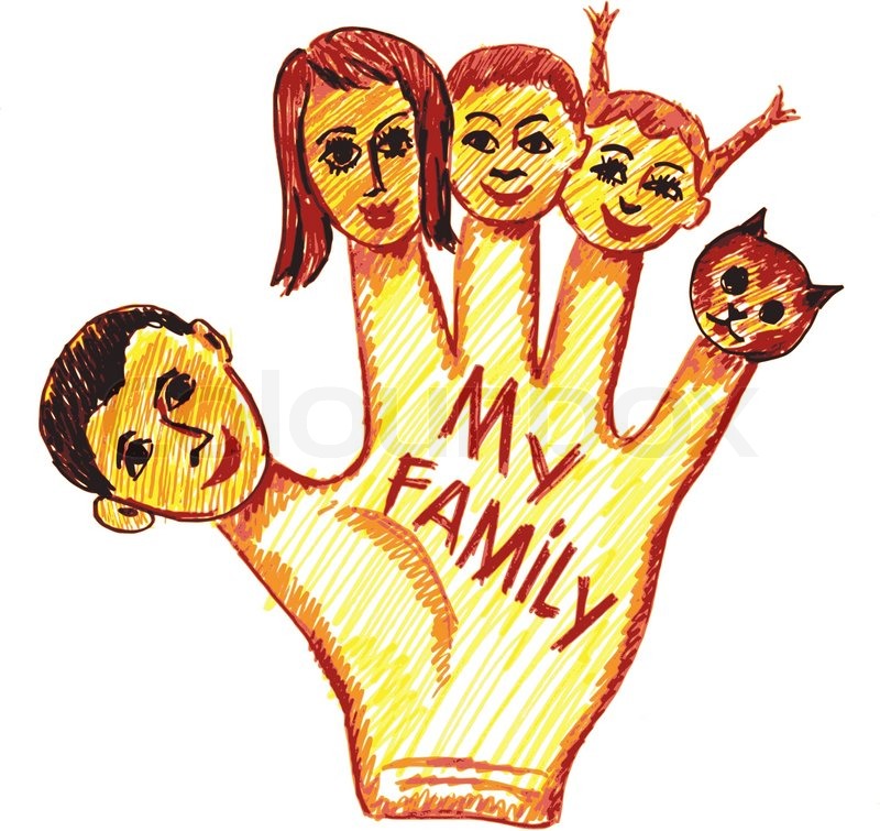 800x755 Hand Drawn, Vector, Sketch Illustration Of Child's Drawing Of My