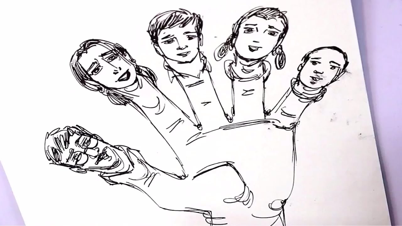 1280x720 Learn How To Draw Finger Family Drawing With Fountain Pen Kids