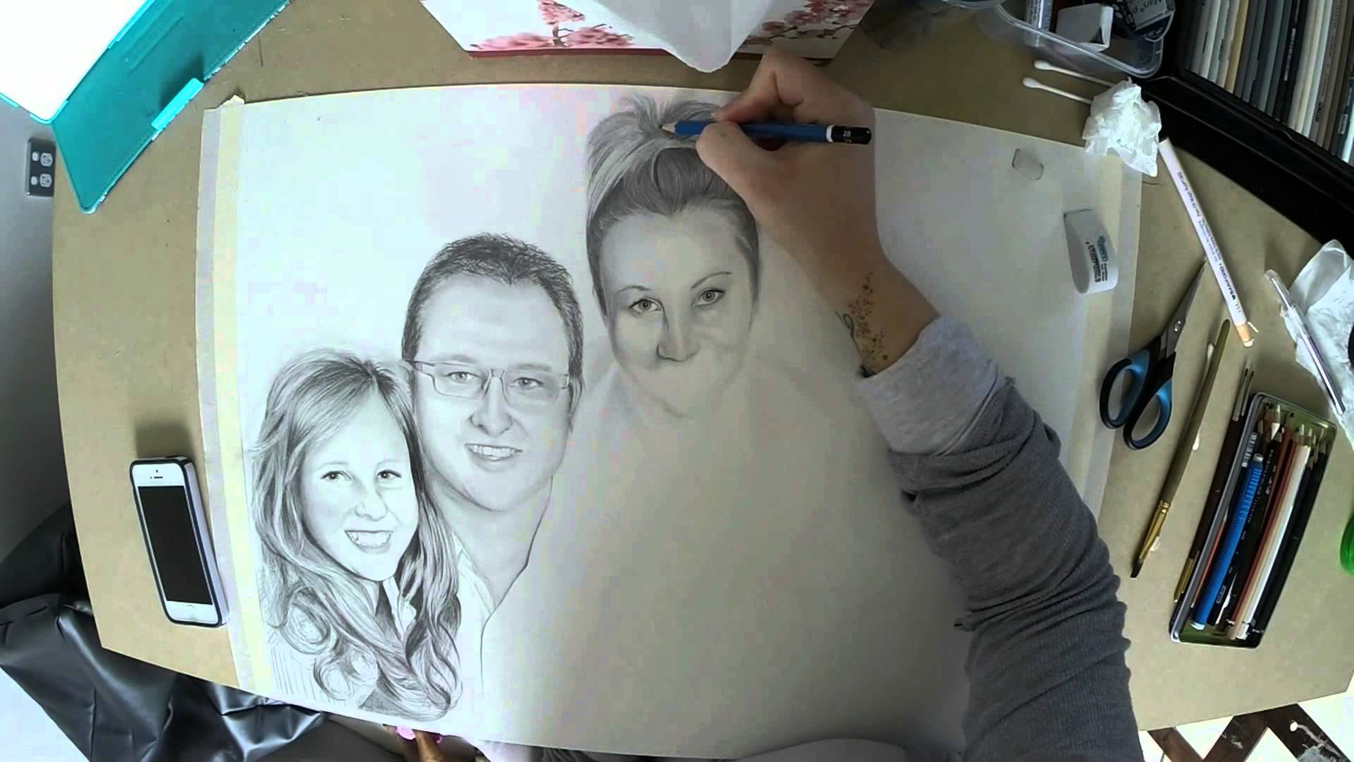 1920x1080 Drawing A Family Portrait (Pencil And Oil Paint)