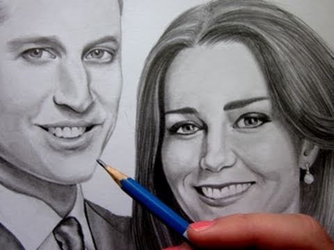 480x360 Royal Wedding Portrait Drawing (William Amp Kate)