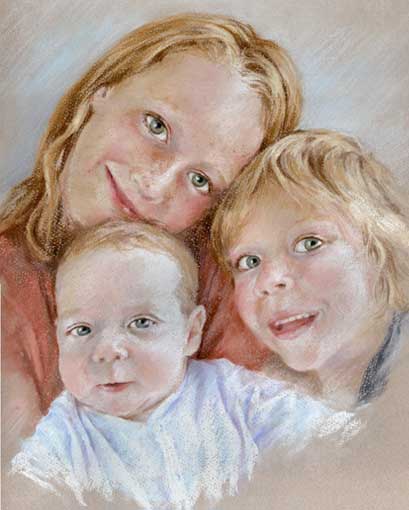 409x510 Family Pastel Portrait Drawing