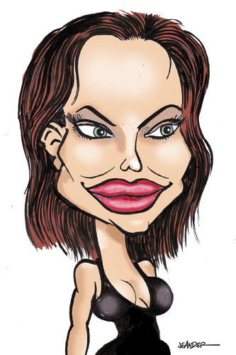 333x500 Angelina Jolie By Jeander Famous People Cartoon Toonpool