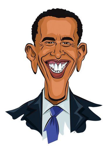 380x500 Character Drawings Of Famous People Cartoon Barack Obama