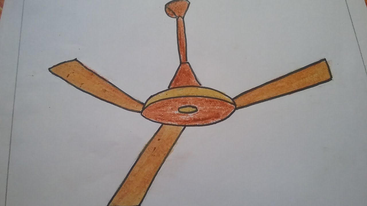 1280x720 How To Draw A Fan Easily With Basic Shapes L Ceiling Fan Drawing