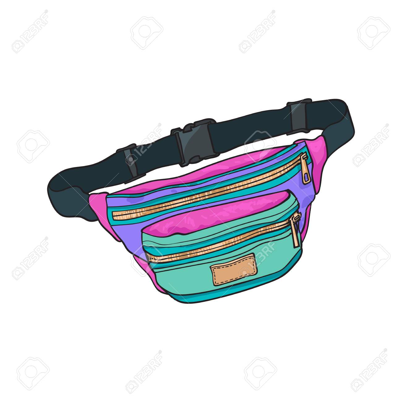 1300x1300 Old Fashioned, Retro Style Colorful Waist Bag, Fashion Accessory