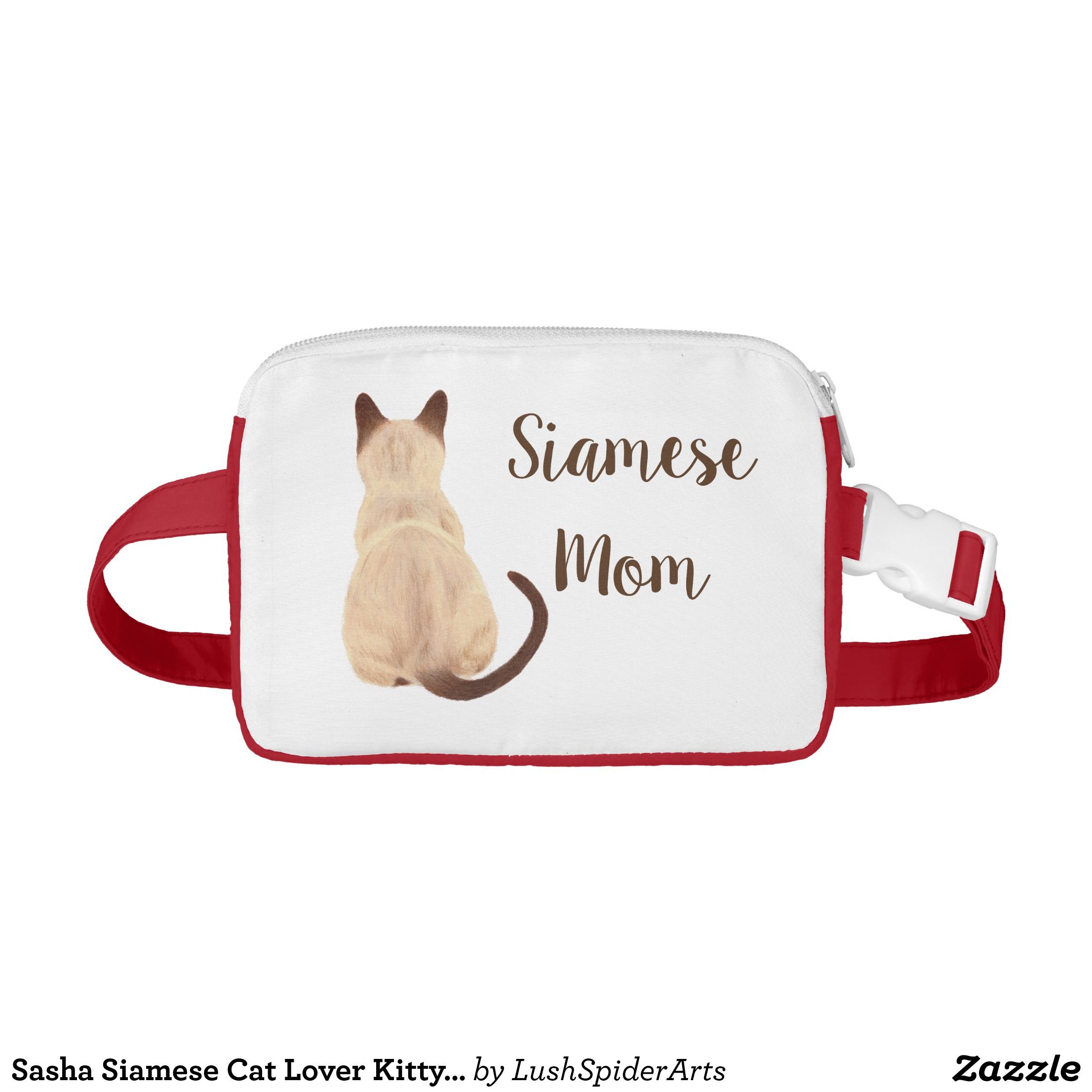 2212x2212 Sasha Siamese Cat Lover Kitty Looking Away Drawing Fanny Pack