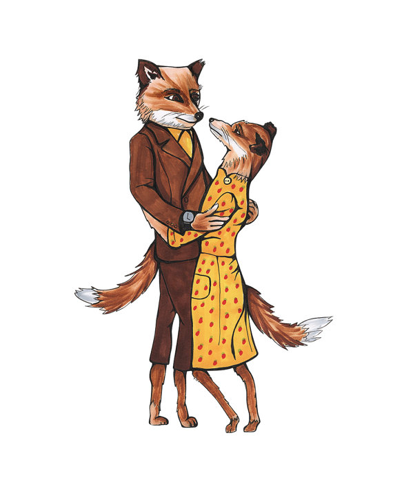 570x712 Mr. And Mrs. Fox Fantastic Mr. Fox Print Of An Original