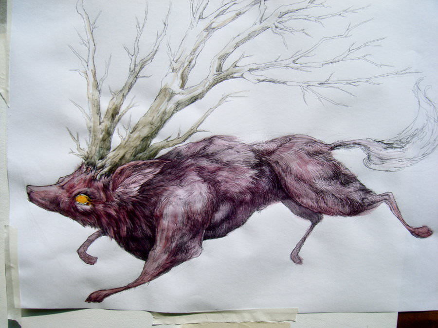 900x675 Wolf Tree Hybrid Fantasy Creature Art Character Design