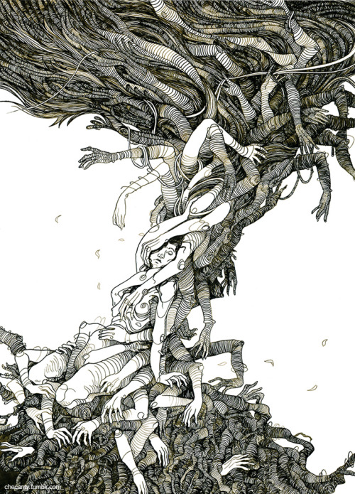 500x695 Drawing Illustration Art Tree Black And White Creepy Horror Dream