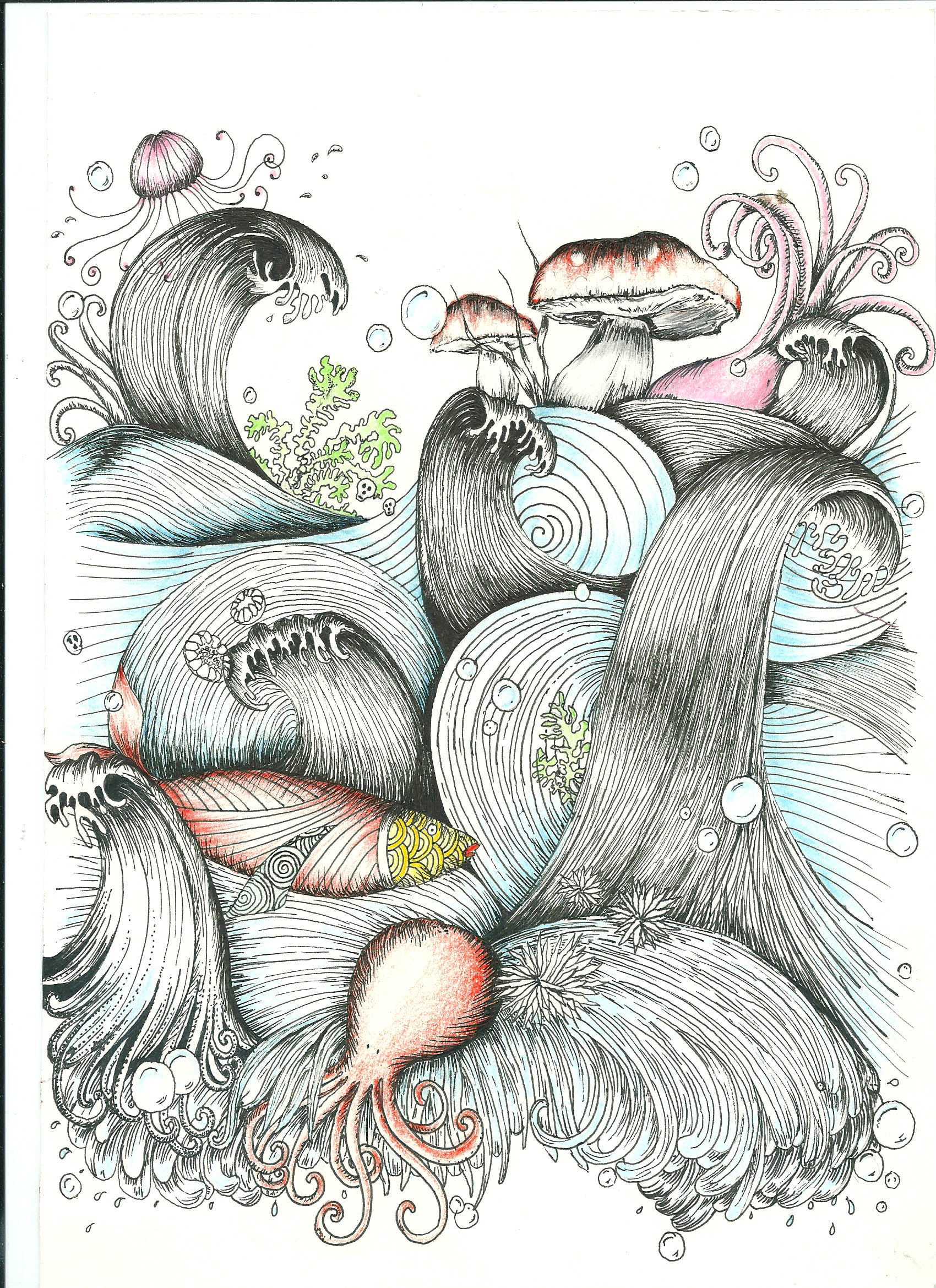 1700x2339 Underwater Fantasy Amelia Illustration