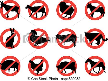 450x339 Farm Animals. Farm Animal Warning Signs Vector Illustration