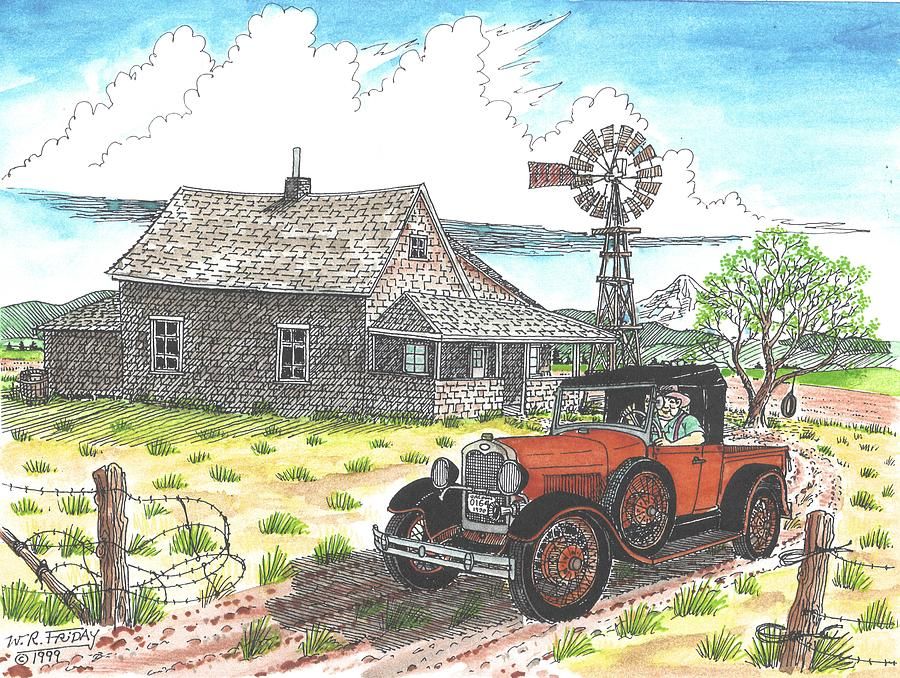 900x678 Model A Ford At Old Farm Canvas Print Canvas Art By Bill Friday