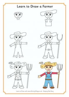 236x333 Learn To Draw A Farmer 2 Drawing Farmers, Learning