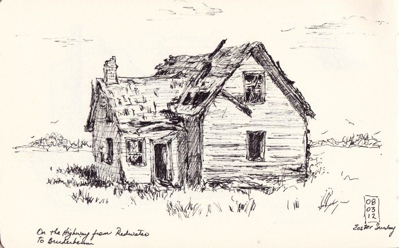 789x490 Old Farmhouse Drawing