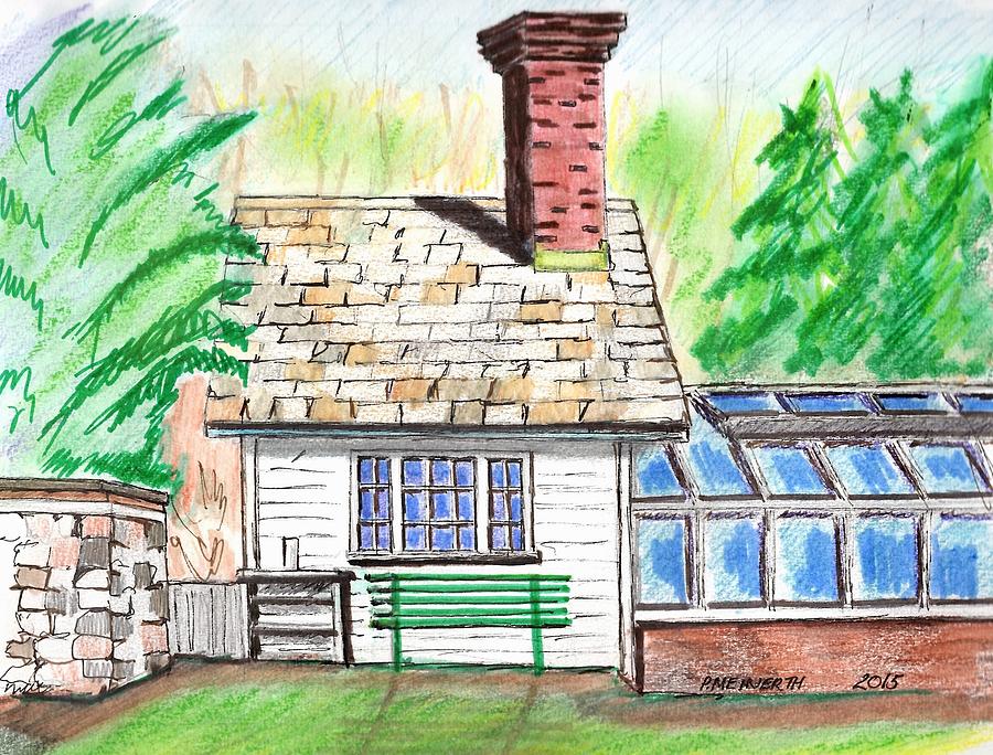900x684 Glen Magna Farms Green House Drawing By Paul Meinerth