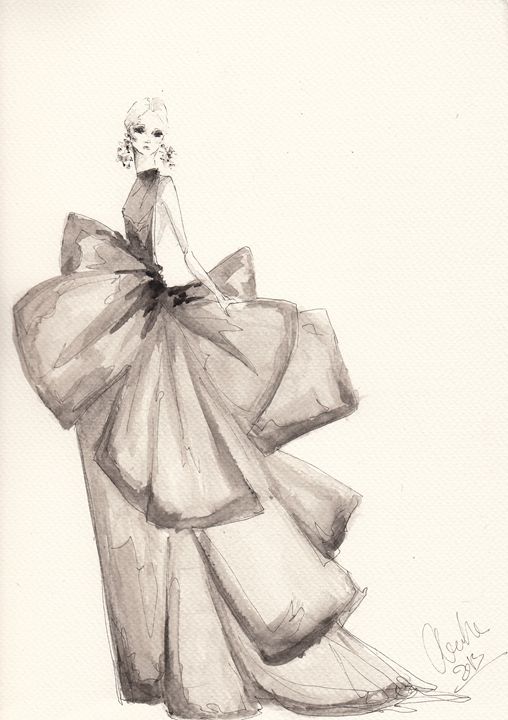 508x720 Fashion Drawing Big Bows Illustratio