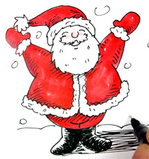 216x231 How To Draw Santa Real Easy! Shoo Rayner Author