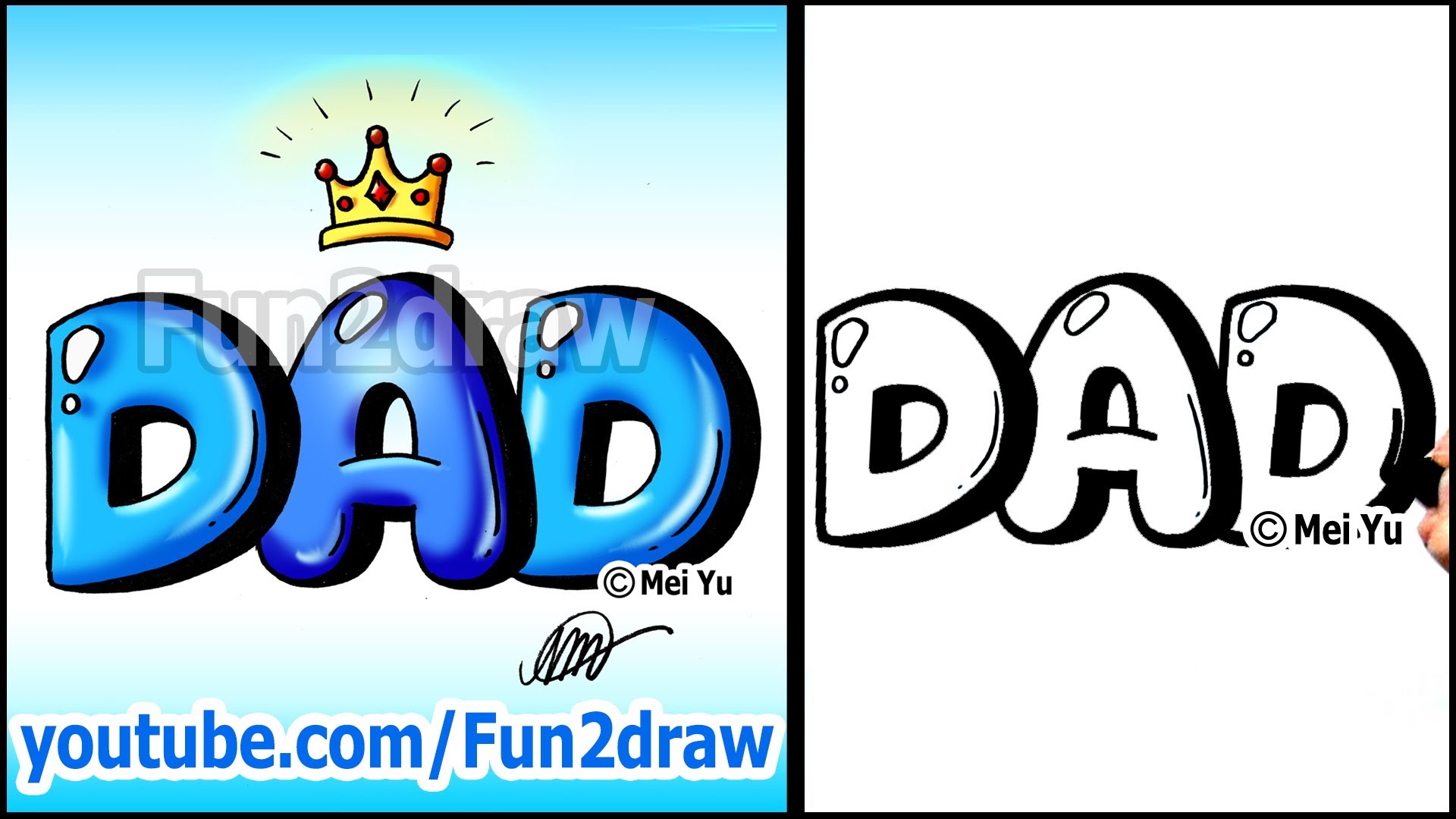 1920x1080 Draw Dad With Crown Graffiti Bubble Letters