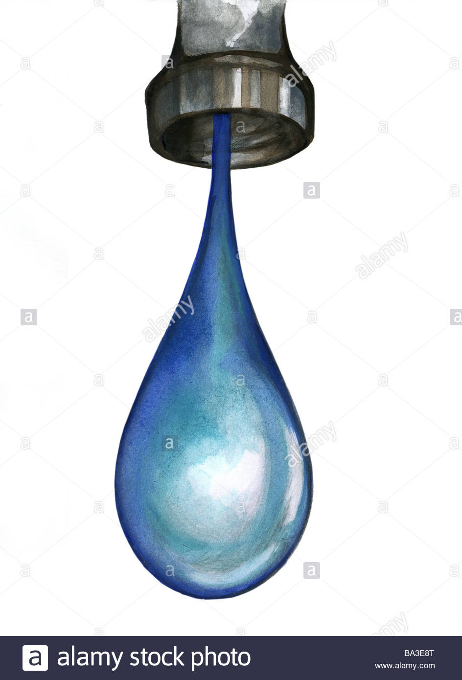 944x1390 Illustration Faucet Drops Graphics Drawing Watercolor Water Pipe