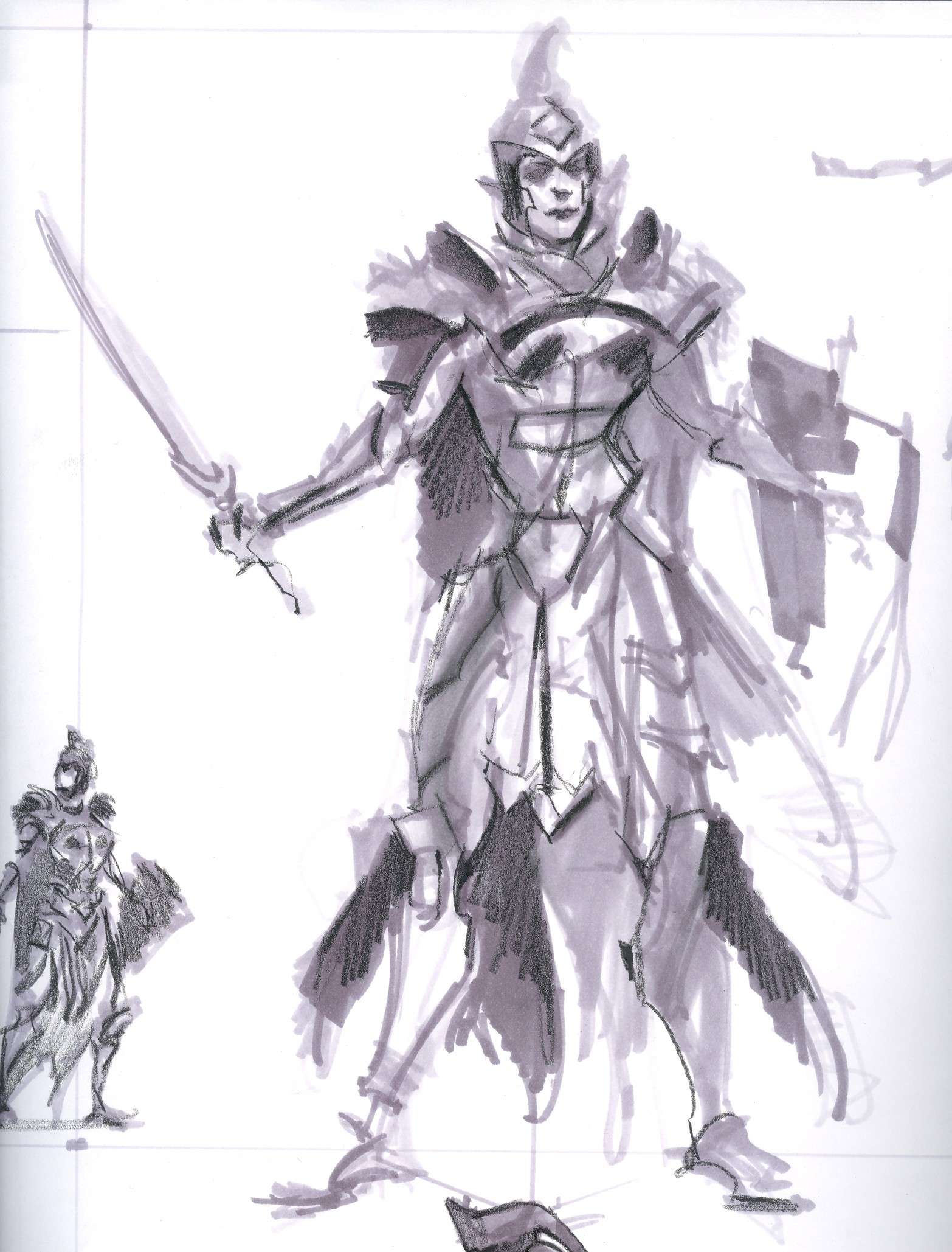 1566x2058 Imperial Armor Female Rough Sketch Video Games Artwork