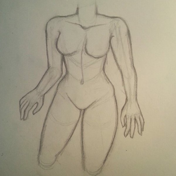 600x600 Female Body Sketch By Artofauran