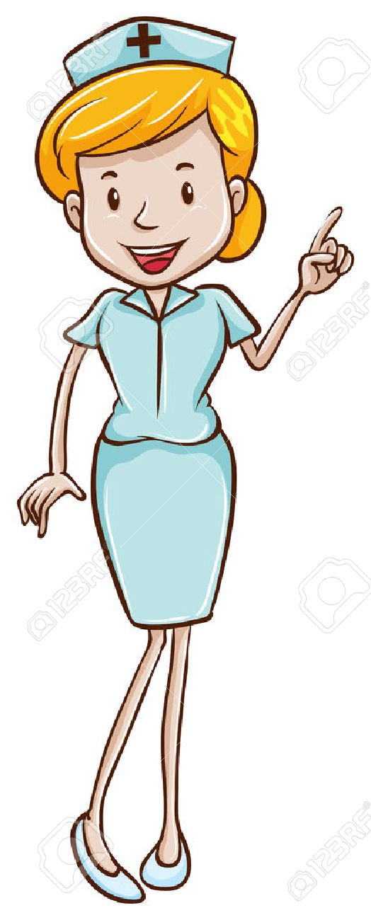 524x1300 A Simple Drawing Of A Female Doctor On A White Background Royalty