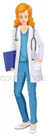 157x450 Drawing Of A Female Doctor Stock Vector Lineartestpilot