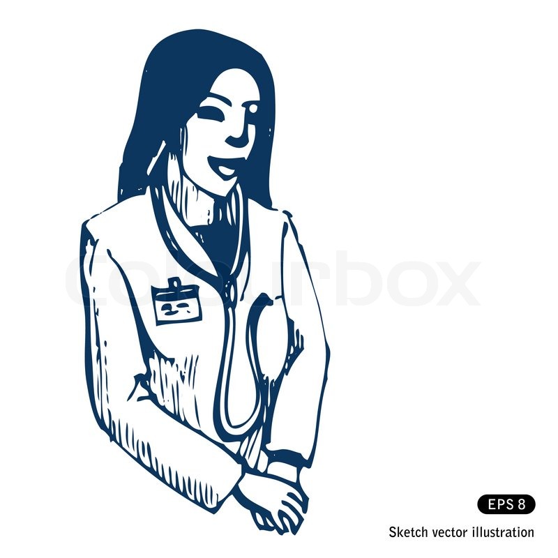 800x800 Female Doctor Stock Vector Colourbox