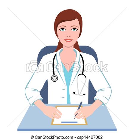 450x470 Female Doctor General Practitioner Illustration Vector Clipart