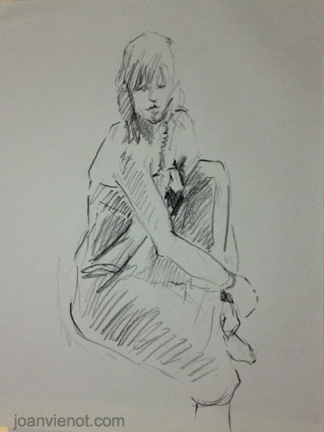 469x625 Joan Vienot 2013 0809 Gesture Seated, Holding Knee Up
