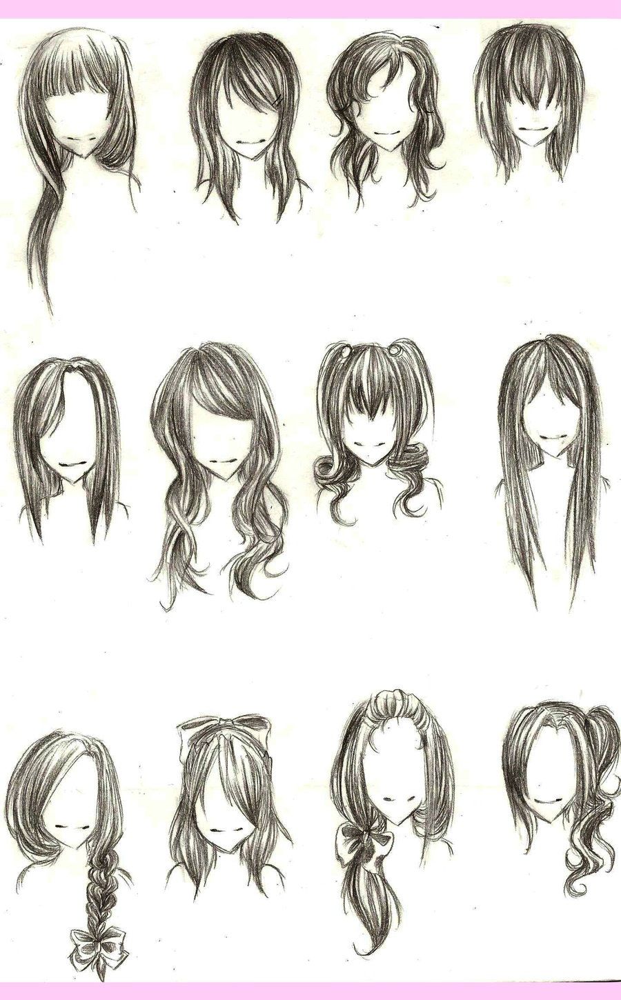 Female Hairstyles Drawing Reference ~ Pin By Chasing Red On Drawing ...