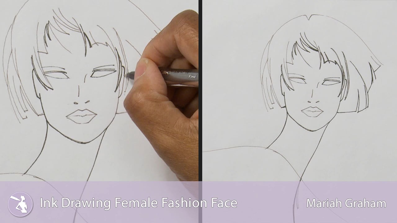 1280x720 Ink Drawing Female Fashion Face