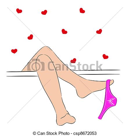 447x470 Silhouette Of Female Feet. Silhouette Of Women's Legs, Which