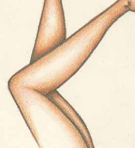 275x300 Legs Nude Female Figure Woman Original Erotic Pencil Drawing Pink