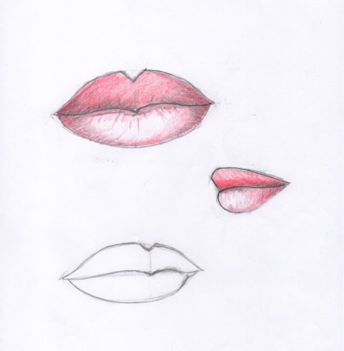 705x720 How To Draw The Female Lips Step By Step