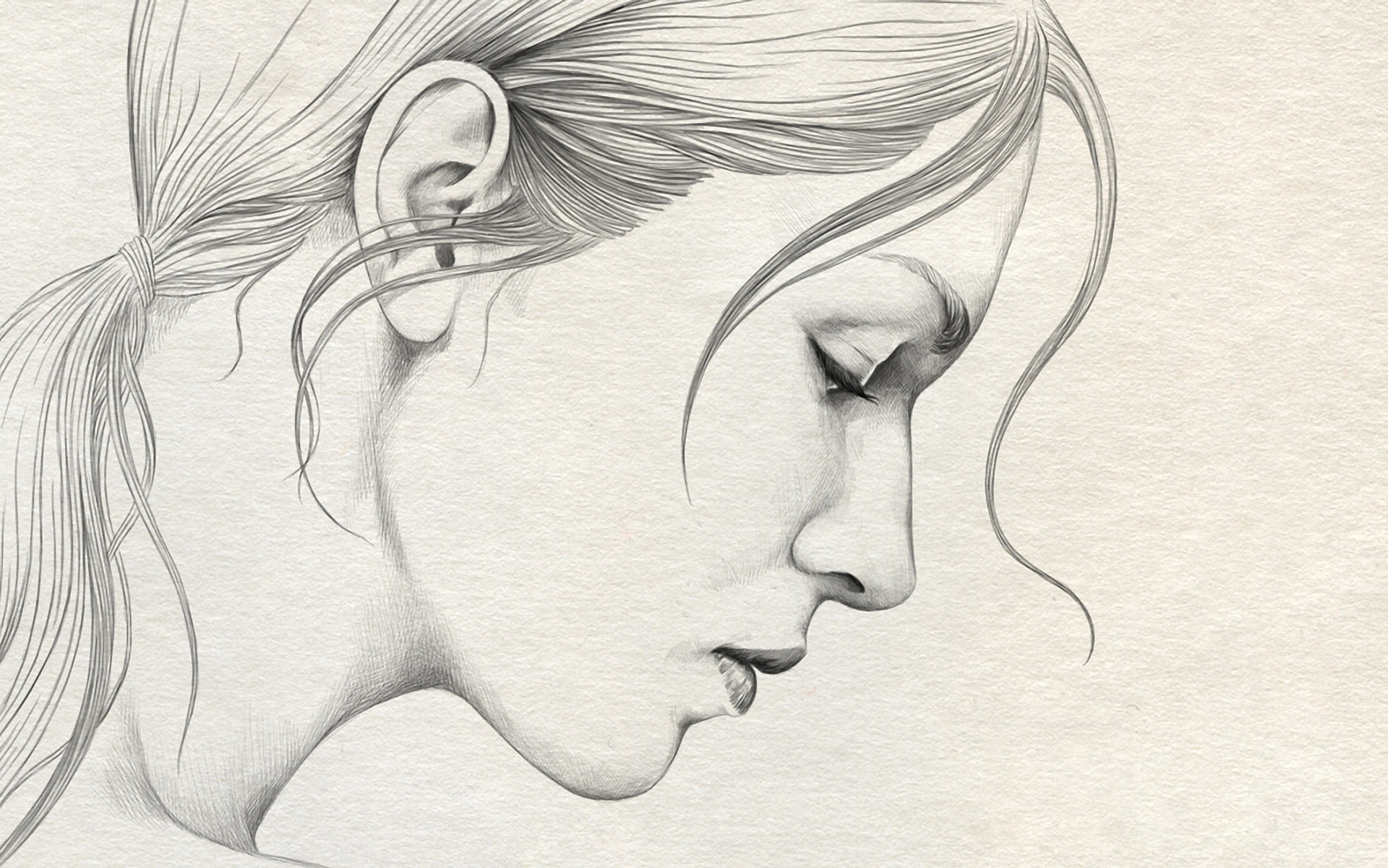 1920x1201 Female Profile Drawing Girls Face Profile Drawing