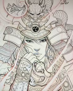 236x295 Female Samurai Sketch.