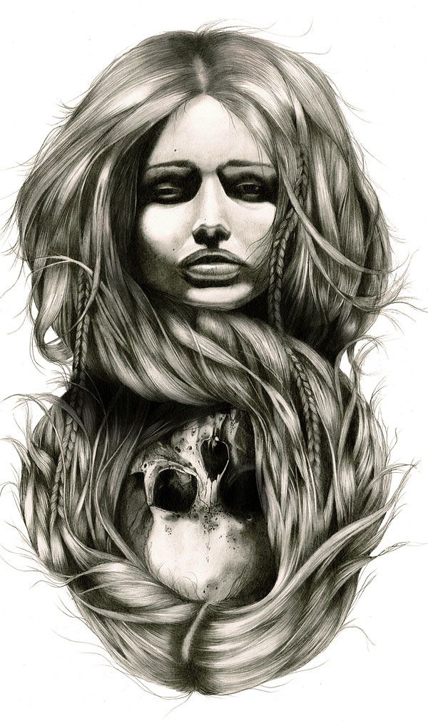 600x1011 Image Detail For Illustration, Sam Thomas, Woman, Skull, Long
