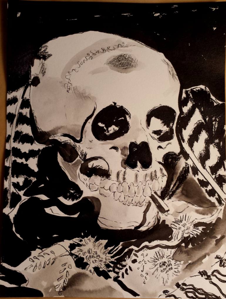 770x1019 Saatchi Art Young Female Skull Drawing By Olivia Korringa