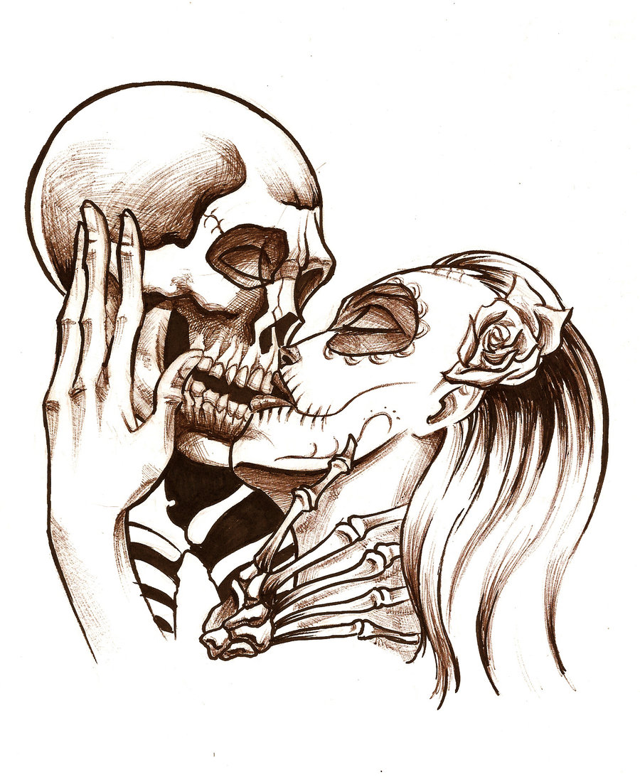 900x1093 Skull Kiss By On @