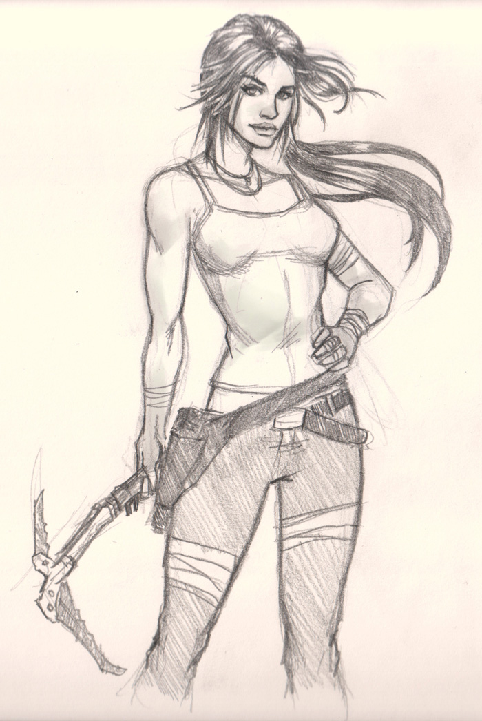 700x1047 How To Draw Woman Body Lara Croft