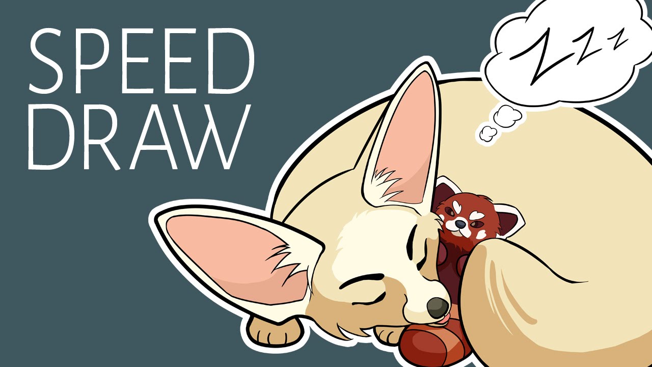 1280x720 Sleeping Fennec Fox With Red Panda Plush Illustration Animal