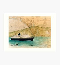 210x230 Ferry Boat Drawing Art Prints Redbubble