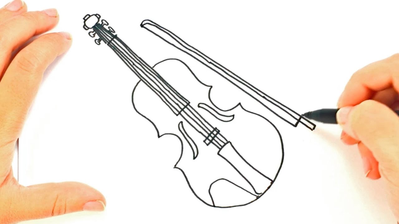 1280x720 How To Draw A Violin Violin Easy Draw Tutorial