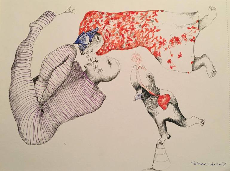 770x573 Saatchi Art Bull Fighting Drawing By Sinan Hussein