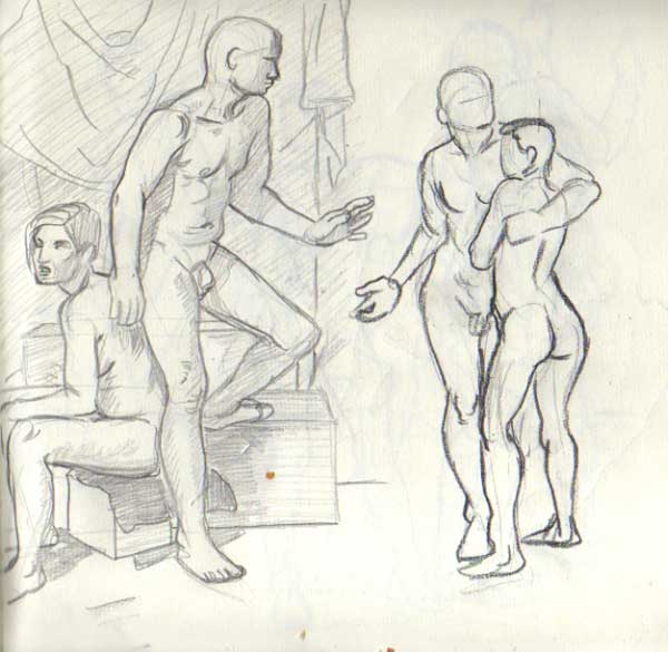 600x585 Figure Drawing Couple Estrella Vega