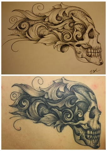 340x480 Monki Do Tattoo Studio The Drawingnd Completed Tattoo